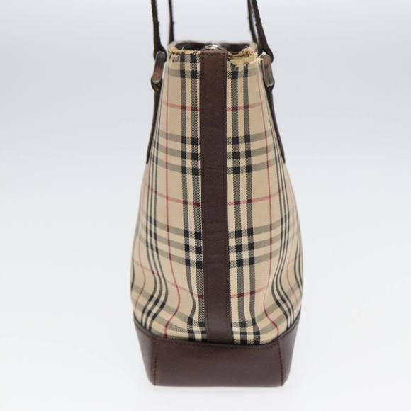 BURBERRY Nova Check Tote Bag Canvas Beige Brown Auth bs16017 - Picture 3 of 16